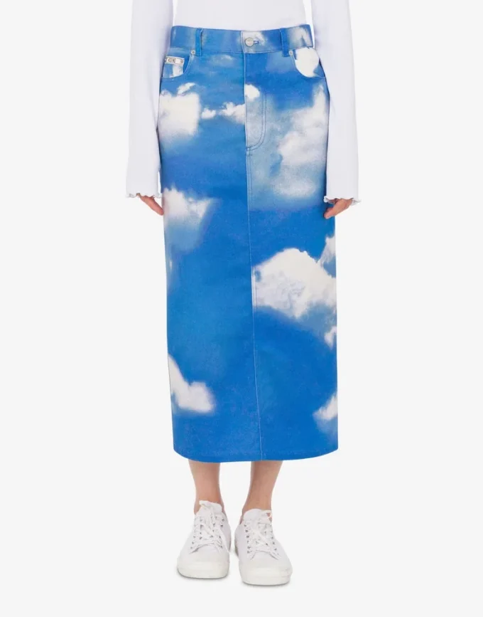 Archive Clouds cotton bull skirt