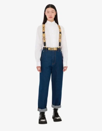 Blue cotton denim pants