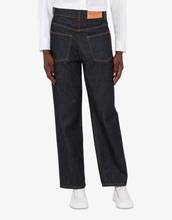 Blue cotton denim pants