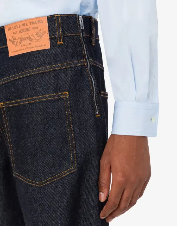 Blue cotton denim pants