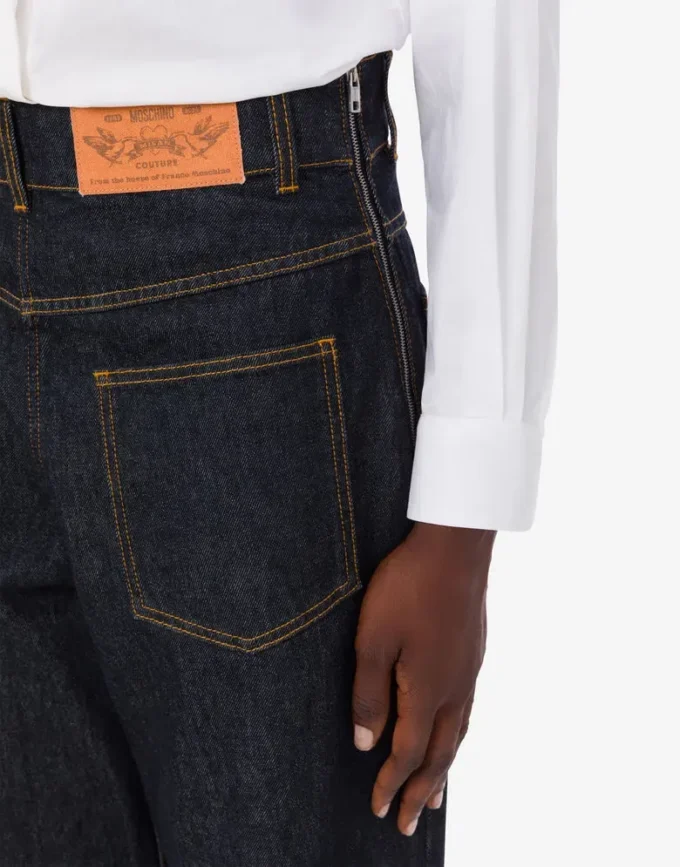 Blue cotton denim pants