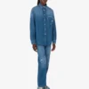 Blue cotton denim shirt