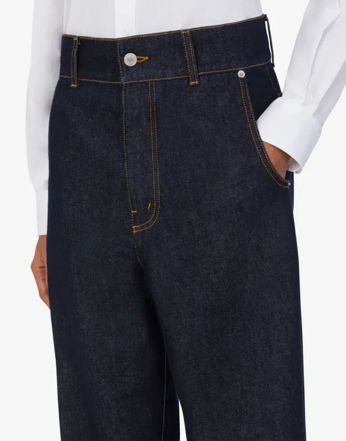 Blue denim pants Laurel Crown Patch