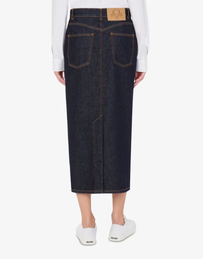 Blue denim skirt