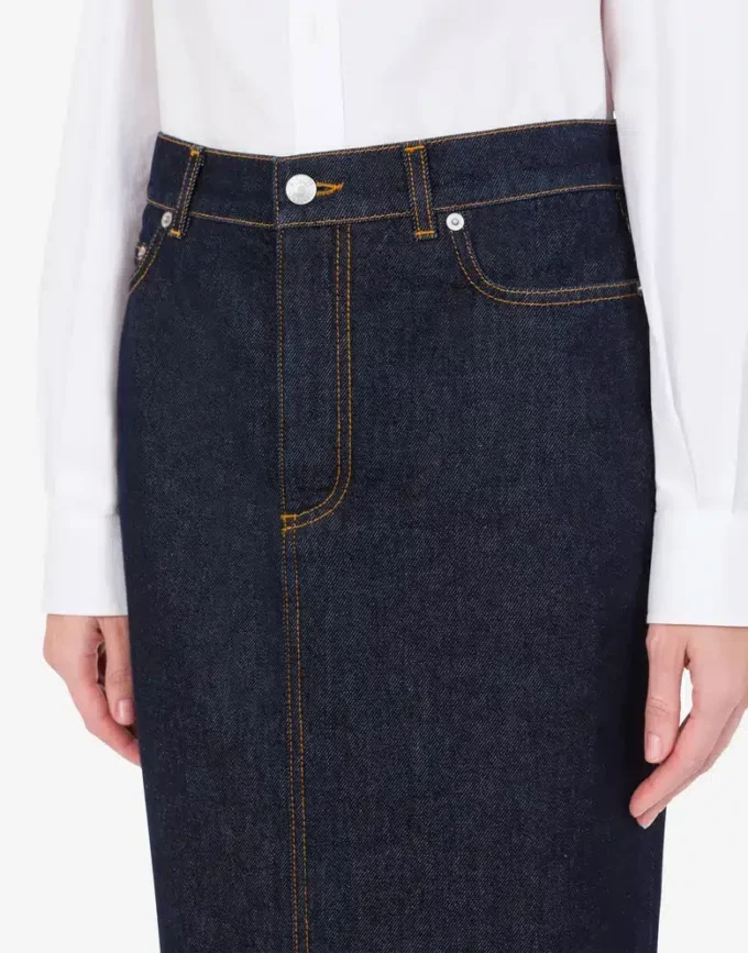 Blue denim skirt