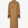 Cotton blend gabardine trench coat