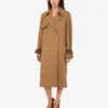 Cotton blend gabardine trench coat