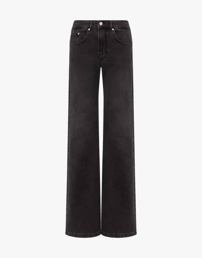 Cotton denim flare pants