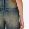 Cotton denim flare pants
