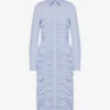 Draped cotton poplin dress