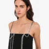 Embellished stretch crepe dress