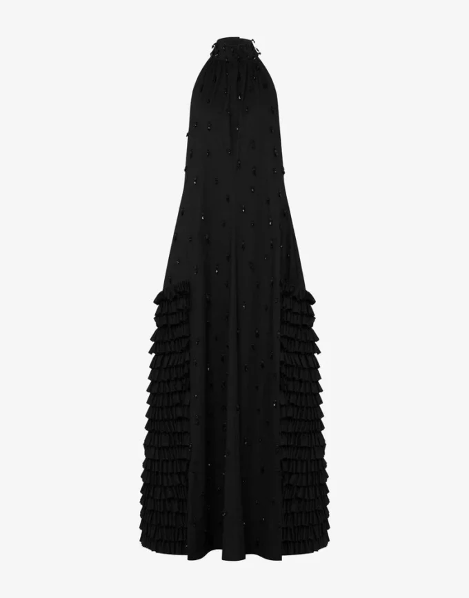 Embroidered cotton poplin dress