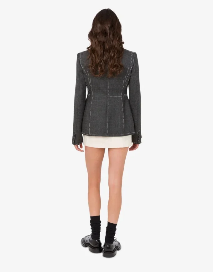Embroidered wool canvas jacket
