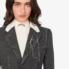Embroidered wool canvas jacket