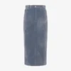Flocked denim skirt