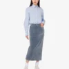 Flocked denim skirt