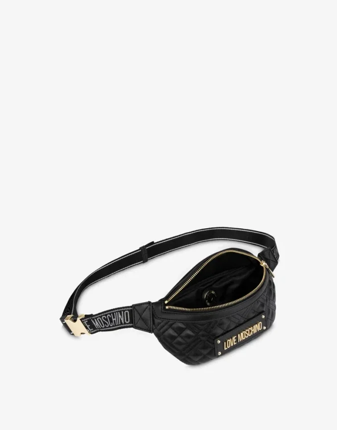 Lettering Logo quilted belt bag