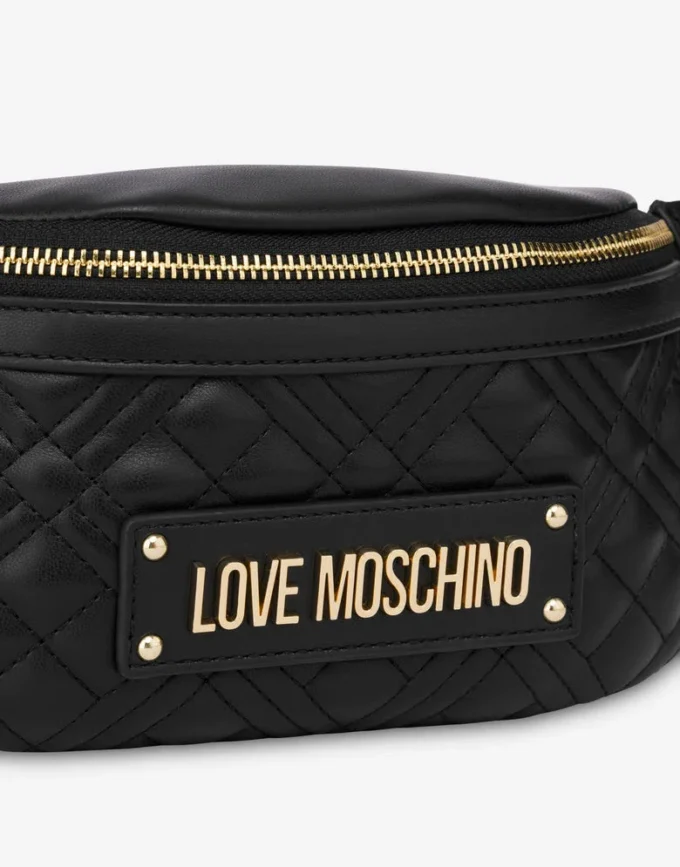 Lettering Logo quilted belt bag