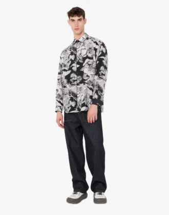 Lightweight cotton poplin shirt with goose print Lightweight cotton poplin shirt with goose print
