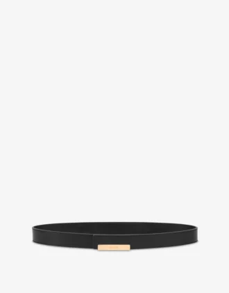 Metal Plaque calfskin belt