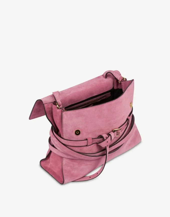 Moschino Tie Me bag in suede Medium