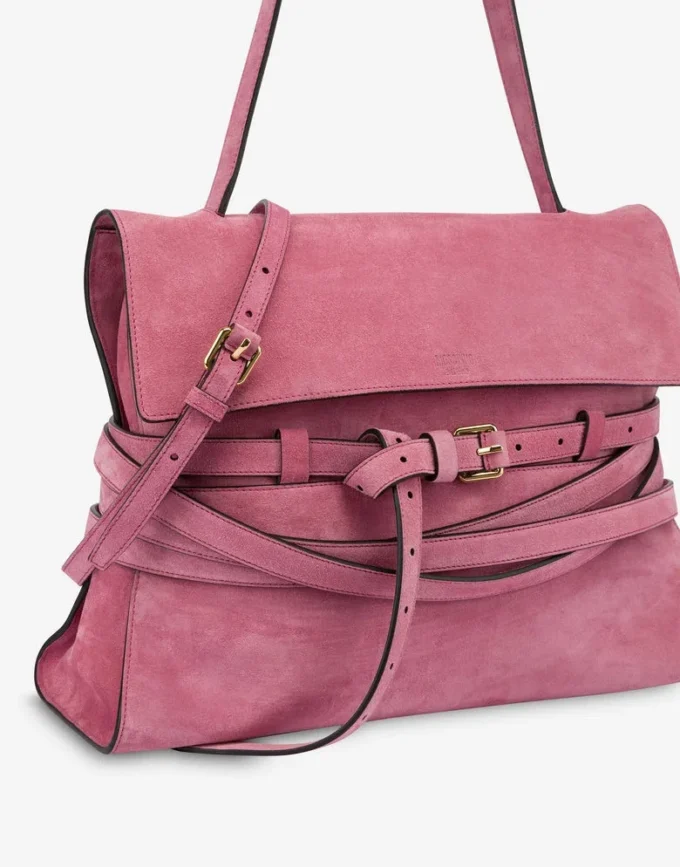 Moschino Tie Me bag in suede Medium
