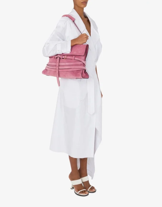 Moschino Tie Me bag in suede Medium