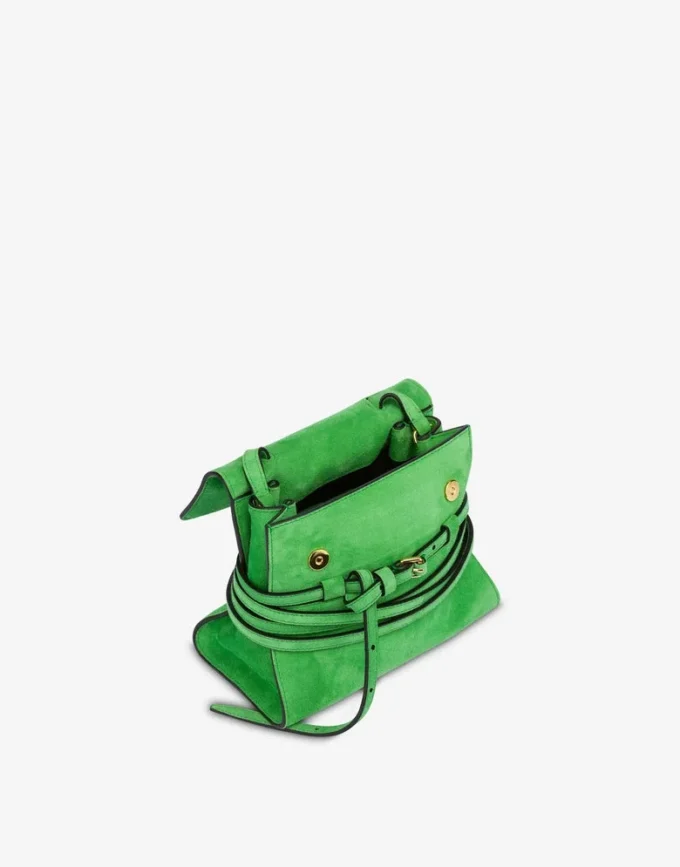 Moschino Tie Me bag in suede Small