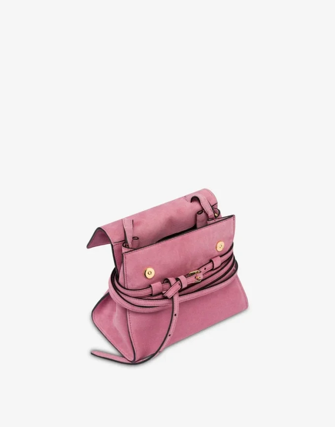 Moschino Tie Me bag in suede Small