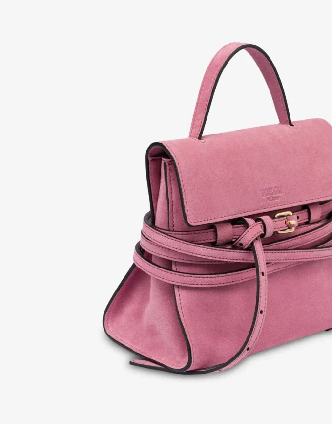 Moschino Tie Me bag in suede Small