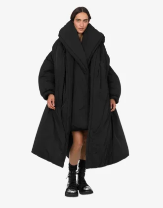 Oversized down jacket in technical fabric