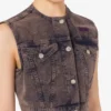 Overtinted cotton canvas vest