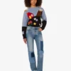 Patchwork denim pants