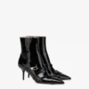Patent leather ankle boots