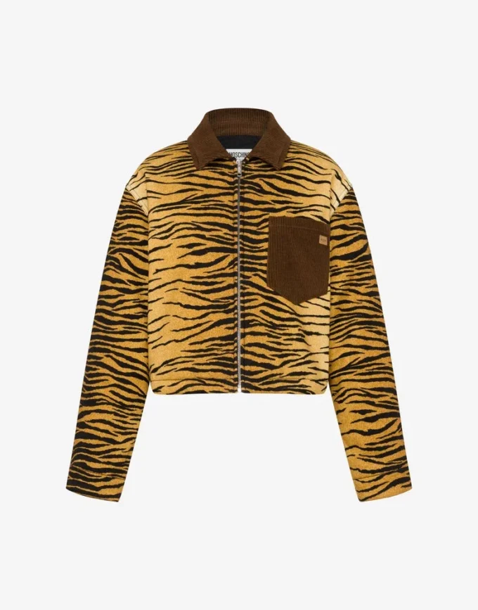 Printed cotton gabardine jacket