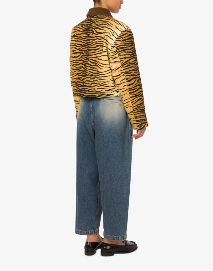 Printed cotton gabardine jacket