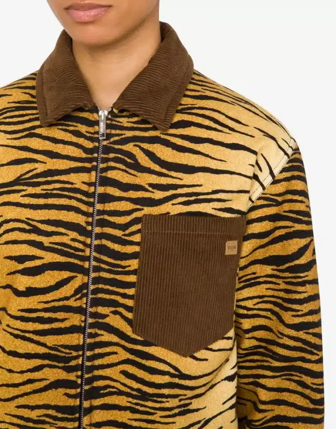 Printed cotton gabardine jacket