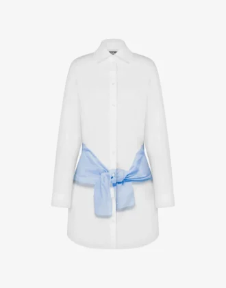 Printed cotton poplin dress