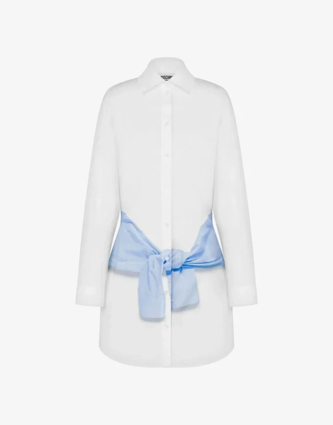 Printed cotton poplin dress