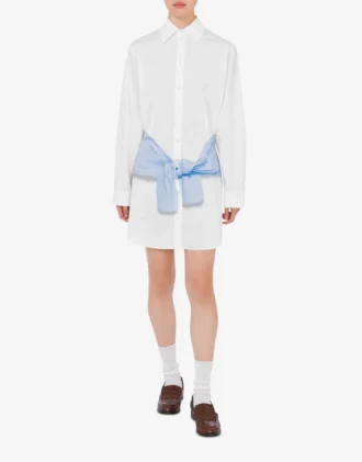 Printed cotton poplin dress
