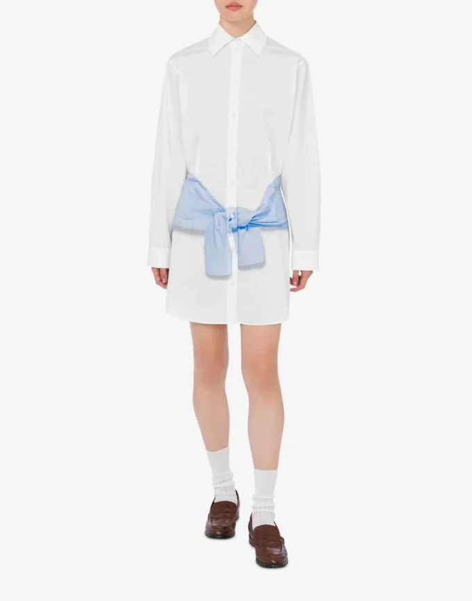 Printed cotton poplin dress
