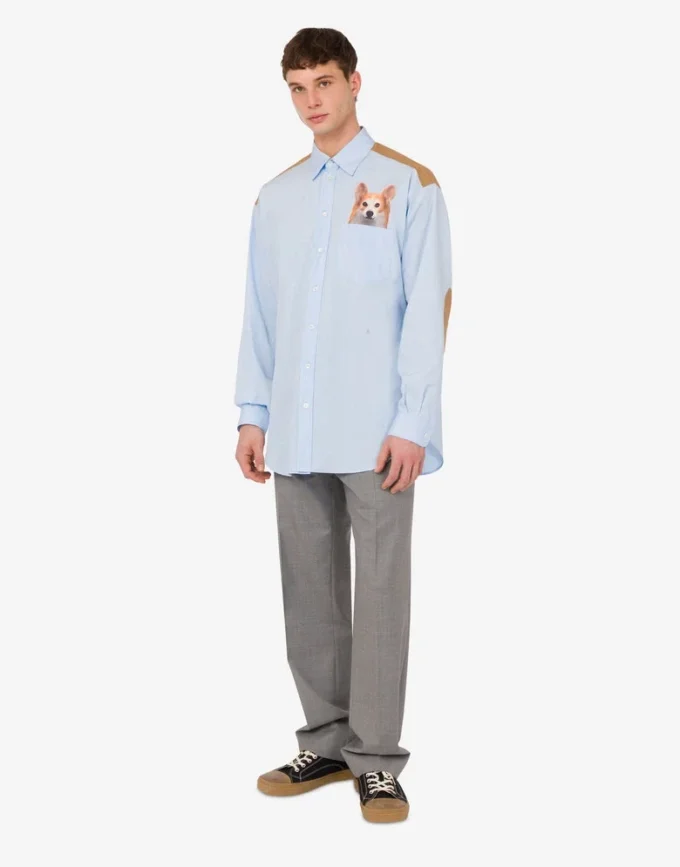 Printed cotton poplin shirt