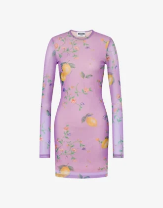 Printed mesh dress
