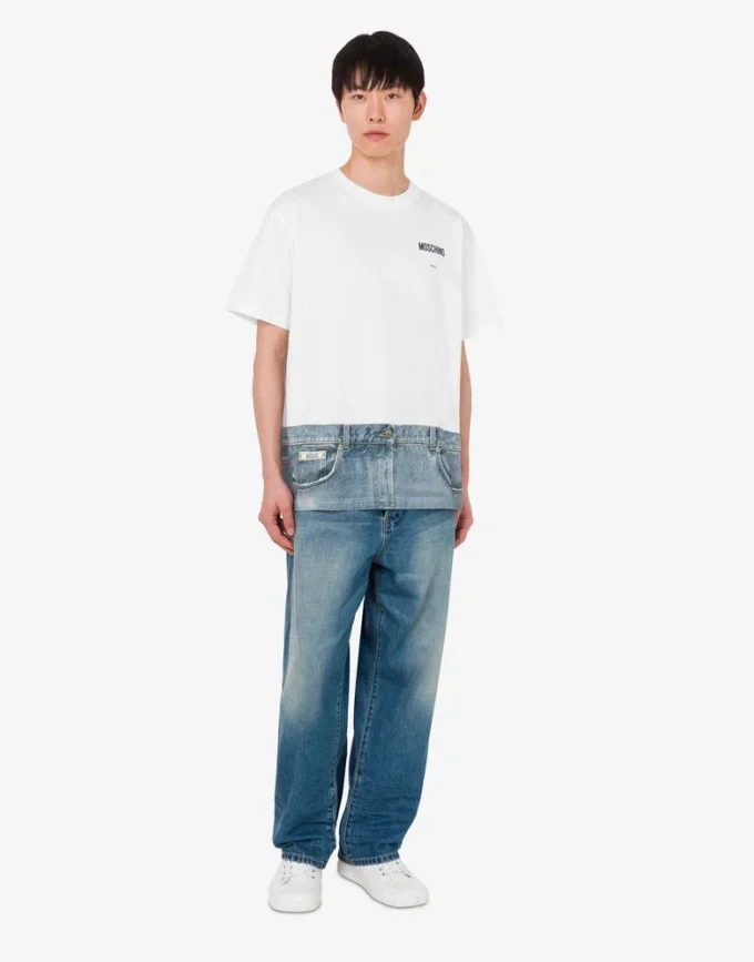 Printed organic cotton jersey T-shirt