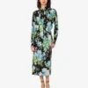 Printed silk satin skirt