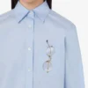 Printed stretch cotton poplin shirt