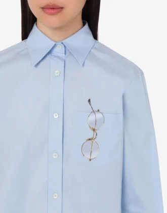 Printed stretch cotton poplin shirt