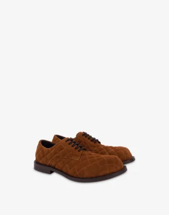 Quilted suede derby