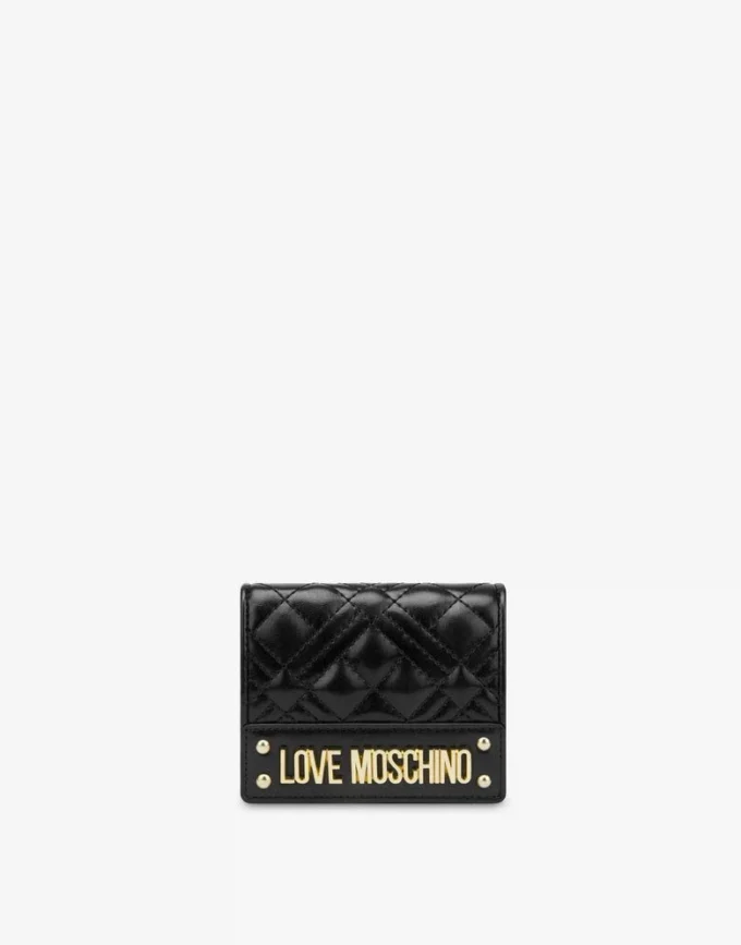Quilted wallet with logo