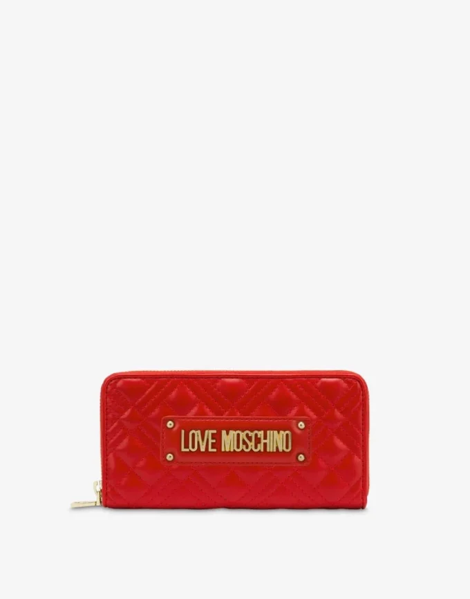 Quilted zip-around wallet